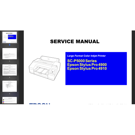 Epson SC-P5000 Series, Pro 4900, Pro 4910 printers Service Manual, Exploded View, Parts List and Block Wiring Diagram