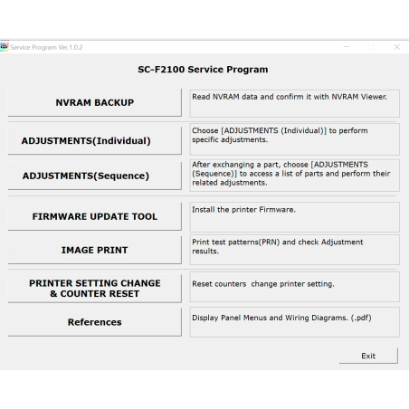 Epson Sure Color SC-F2100 Service Adjustment Program
