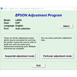 Epson L8050 (ESP) Ver.1.0.0 Service Adjustment Program