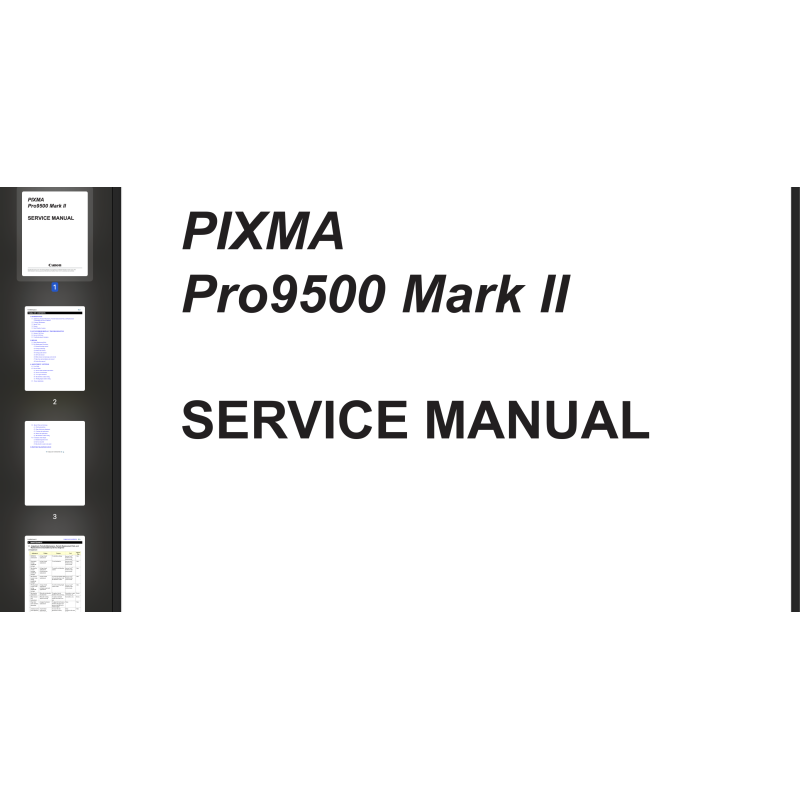 Canon Pixma PRO 9500 Mark II printer Service Manual and Parts Catalog